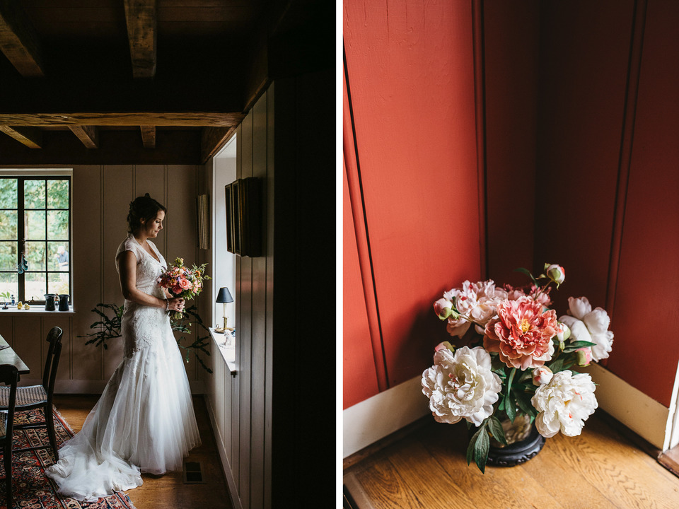 backyard wedding in the oregon forest with lawn games and pie
