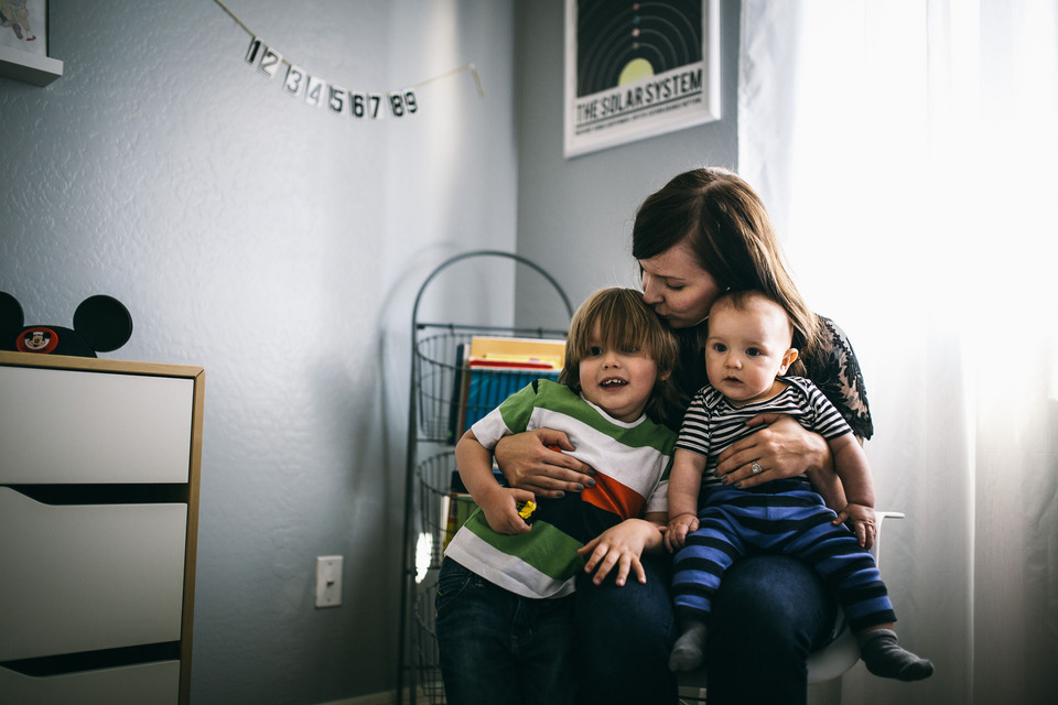 Danielle Hampton with Henry and Charlie / Amy Winningham Photography