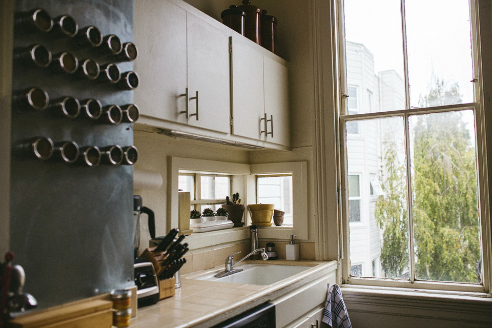 engagement session in the san francisco mission district, making pancakes, hiking bernal heights